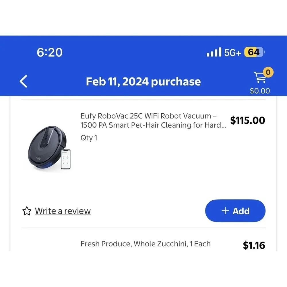 Eufy RoboVac Robotic Vacuum Cleaner Wi-Fi Smart Automatic **FOR PARTS**